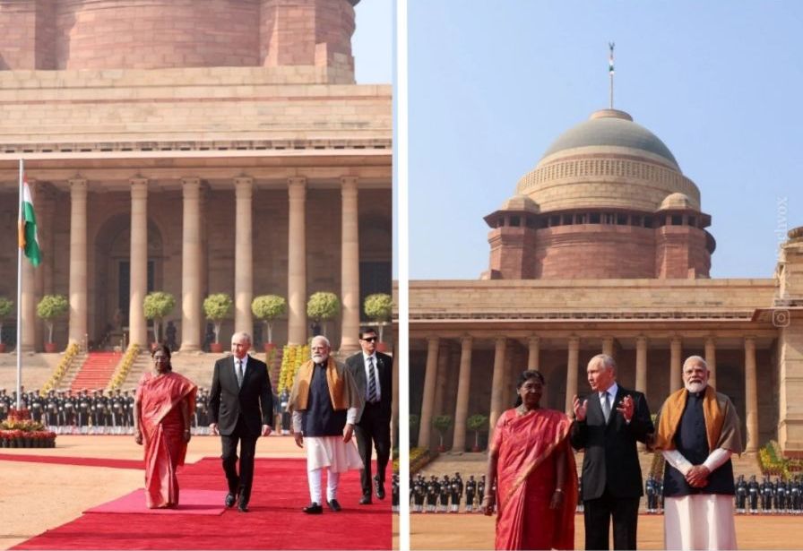 Modi Gives Grand Ceremonial Welcome to President Putin at Rashtrapati Bhavan as India–Russia Mark 25 Years of Strategic Partnership